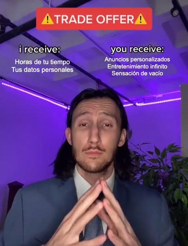 Ilustración de un Internet dominado por el intercambio pasivo de atención
